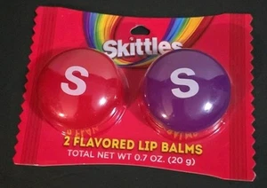 Taste Beauty Skittles Flavored Lip Balms 2 Pc Set Red/Purple. 7 Oz NEW - Picture 1 of 4