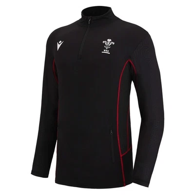 Official Macron Wales WRU Men's 1/4 Zip Travel Jacket - RRP £60.00 - Image 1 of 4