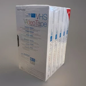 Memorex VHS leere Videokassetten 5er Pack 120 Minuten Wohnmobil neu versiegelt - Bild 1 von 2