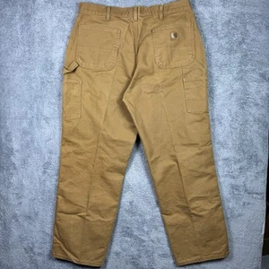 Vintage Carhartt Pant Men 38x32 Carpenter Duck Dungaree B11 BRN Utility Workwear - Picture 1 of 12