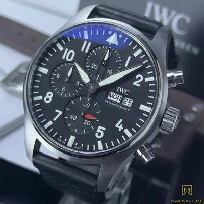 IWC Pilot's Chronograph Day/ Date 2022 Full Set IW378001 Extra Strap Black Watch - Image 1 of 4