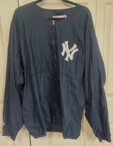 NY Yankees XXL Zipper Down Authentic Majestic Windbreaker Jacket - Picture 1 of 4