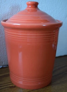 Fiestaware Fiesta  Medium 7 3/4" Utensil Canister Persimmon EUC WITH LID - Picture 1 of 3