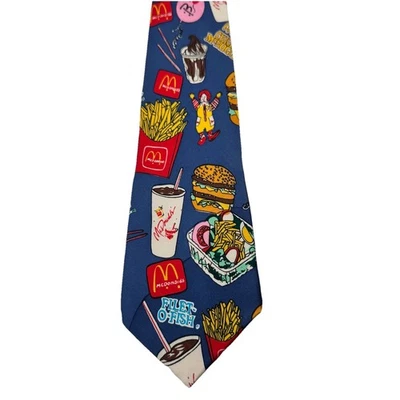 Corbata gráfica vintage McDonald’s Corp. para hombre gerente 1992 azul Big Mac Foto 1 de 4