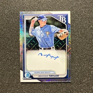 2024 Bowman Chrome BRAYDEN TAYLOR #BMA-BT Rookie AUTO - MLB TAMPA BAY RAYS - Picture 1 of 4