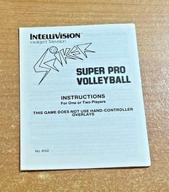 Intellivision BRAND NEW Manual : Spiker Super Pro Volleyball RARE!