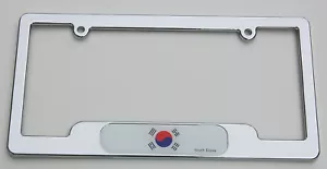 South Korea Chrome License Plate Frame Flag Emblem - Foto 1 di 5