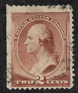 US # 210 (1883) 2c George Washington - Cutting Line Arrow, Upper Left - Fine - Picture 1 of 2