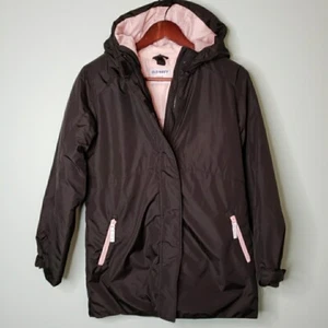 Old Navy Girls Jacket Full Zip Winter Snow Coat Hooded Active Black Sz XL 14 16 - Picture 1 of 18