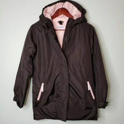 Old Navy Girls Jacket Full Zip Winter Snow Coat Hooded Active Black Sz XL 14 16 - Image 1 of 4