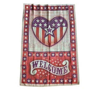 Yard Flagge Banner Evergreen Patriotic USA Welcome 29x43" doppelseitig Stern Herz - Bild 1 von 5