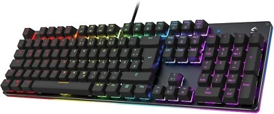 Black Shark Mechanical Gaming Keyboard RGB Lighting, QWERTZ German Layout PC - Image 1 of 4