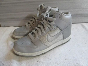 Nike Womens Dunk Highs Metallic Silver Size 9 325203-001 - Picture 1 of 8