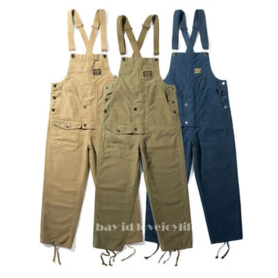 OKONKWO Men's Vintage Overalls Jumpsuit Navy Deck Pants Moleskin Pants Workwear - Photo 1/4
