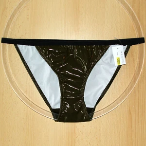 Damen Tanga Slip - Lack Optik - dunkelgrün - Gr. 36/38 - Bild 1 von 1