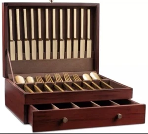 Royalty Art Fine Silverware Storage Box with Pull Out Drawer, 15” x 11”,... - Picture 1 of 5