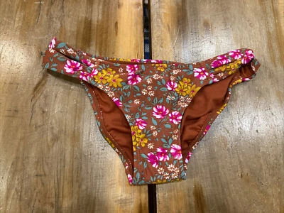 Parte inferior de bikini Xhilaration oxidada floral lengüeta lateral descarada acanalada trasera talla XS NUEVO SIN ETIQUETAS Foto 1 de 4