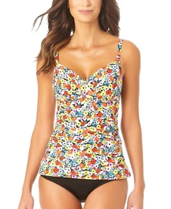 MSRP $74 Anne Cole Ditsy Floral Underwire Tankini Top Swimsuit Size 32C/34B - Picture 1 of 2