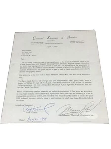 Paul Hornung, NFL Packers, Card Show Signed Contract, PSA Grade 8,“Super Rare” - Picture 1 of 6
