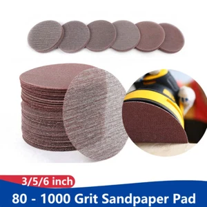 3/5/6 Zoll (75/125/150 mm) Gitter Haken & Schleife Schleifscheibe 80-1000 Körnung Schleifpapier Pad - Bild 1 von 10
