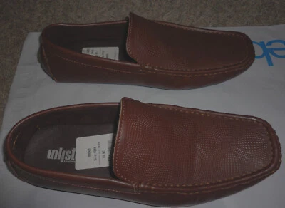 KENNETH COLE Mens UNLISTED BROWN SHOES SLIP-ON HOPE TXTRD DRIVER~Size 10~NEW - Image 1 of 4