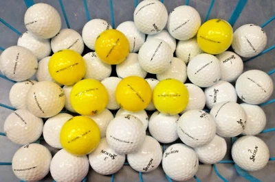 50 Srixon Tri Speed Tour 3A/4A Yellow/White PreOwned Golf Balls(4 dozen +2extra - Image 1 of 4
