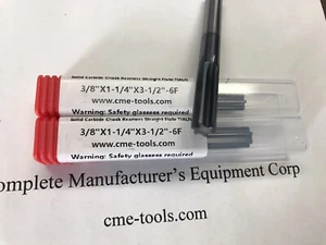 2pcs 3/8” Solid Carbide chucking reamer Tialn Coated 6 straight flute 515-TN - Picture 1 of 2