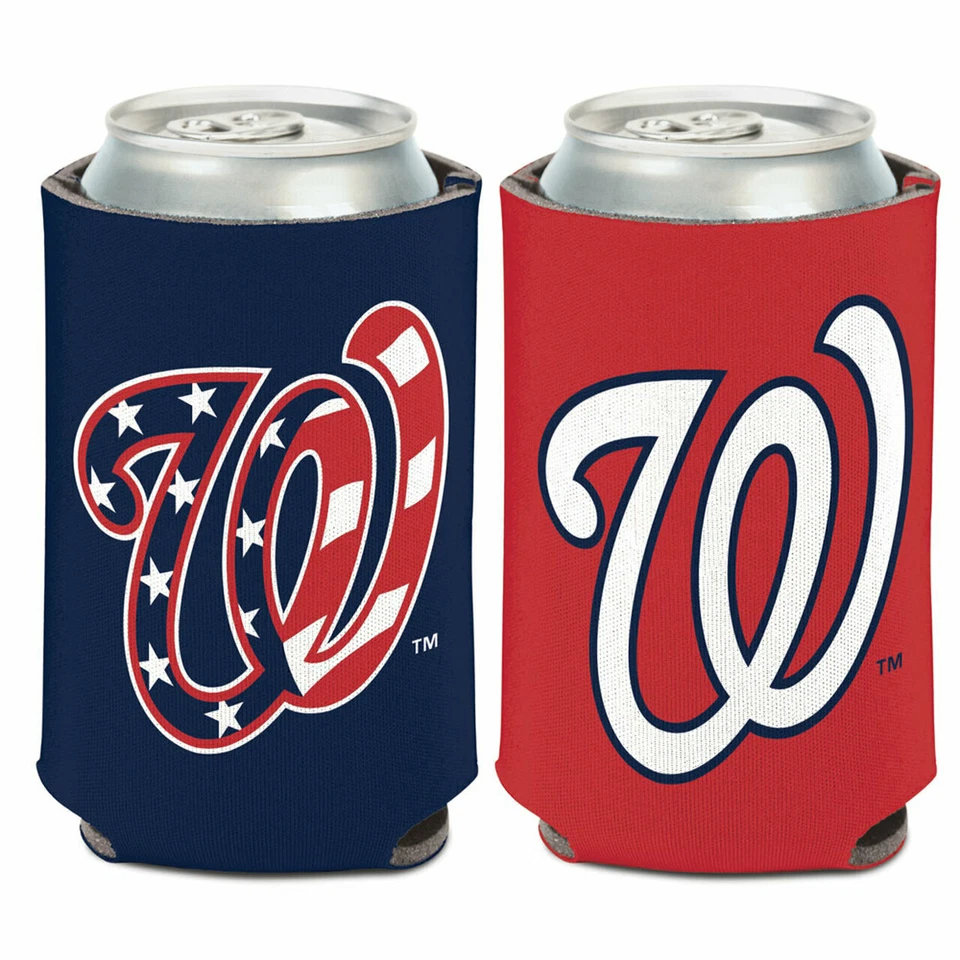JUEGO DE 2 PIEZAS DE LOS WASHINGTON NATIONALS ENFRIADOR DE LATAS KOOZIE DOS CARAS MLB ¡CON LICENCIA NUEVO! Foto 1 de 1