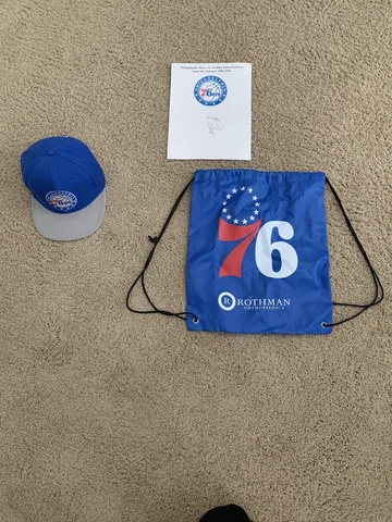 Philadelphia 76ers Nerlens Noel Autograph, Hat, and Drawstring Bag Cover