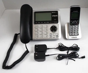 VTech CS6649 DECT 6.0 Expandable Corded/Cordless Phone w/ Answering Machine - Picture 1 of 4