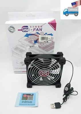 Evercool 120mm USB Powered NUC, Router, Amplifier, Console 2-Speed Cooling Fan - Image 1 of 4