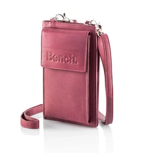 BENCH Handytasche Kartenfach Münzenfach Umhängetasche Crossbody Echt-Leder Beere - Bild 1 von 3