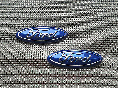 2 X 21mm For Ford Key Fob Remote Badge Sticker Metal Logo Blue 3D • 3.25£