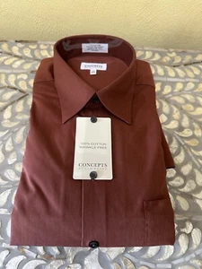 NWT Claiborne Men’s Dress Shirt Wrinkle Free 17 34/35 Tortoise - Picture 1 of 4