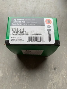 Hillman 5/16x1 Stainless Steel Lag Screws Qty 50 832028 - Picture 1 of 1