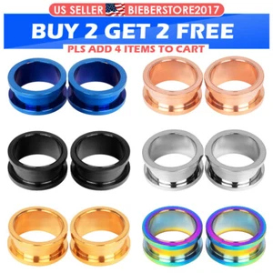 2 Stück 316L Stahl Ohr Messgeräte Schraube 2-20mm Flesh Tunnel Ohr Plugs Expander Piercing - Bild 1 von 21