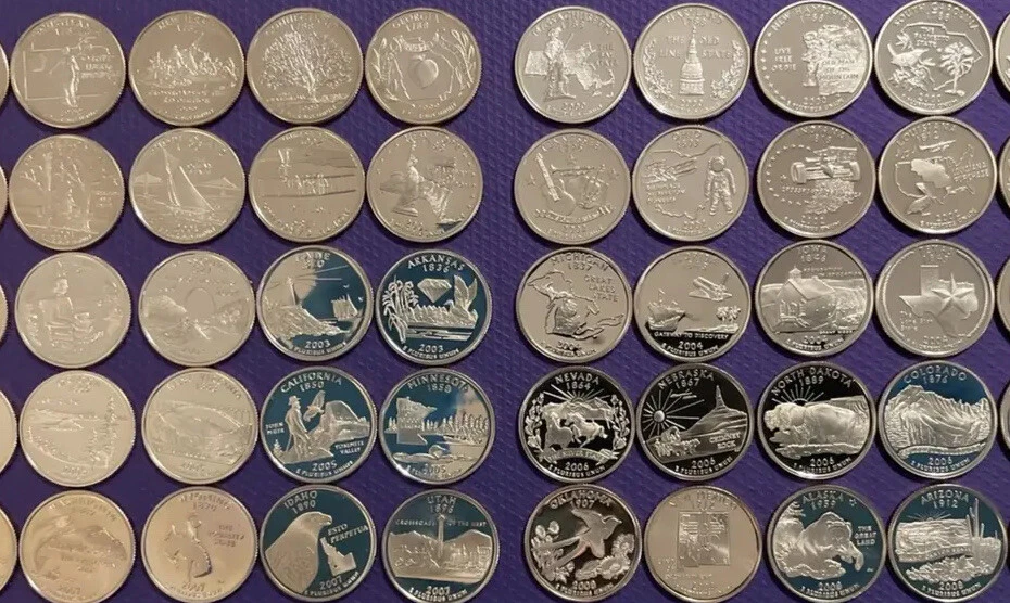 1999-2009 S ~ 40 Different Proof State Quarters Clad some toning Read below - Image 1 of 4