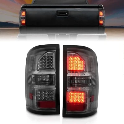 PARA GMC SIERRA 1500 14-18 2500HD 3500HD 15-19 LUCES TRASERAS LED CROMO LENTE HUMO Foto 1 de 4