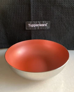 TUPPERWARE Allegra Stainless Steel Bowl 800ml Metal RED NEW IN BOX RARE - Picture 1 of 4