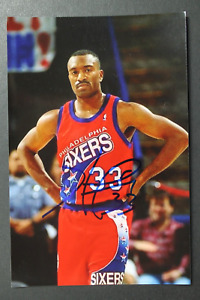 Hersey Hawkins Philadelphia 76ers Bradley Autographed Signed 4x6 Photo