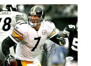 FOTO FIRMADA BEN ROETHLISBERGER PITTSBURGH STEELERS 8X10 CON JSA - Imagen 1 de 1