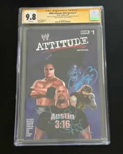 STONE COLD STEVE AUSTIN WWE SIGNED ATTITUDE 2018 SPECIAL #1 CGC SS 9.8 - Picture 1 of 4