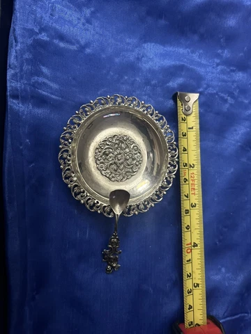Matter Antique Spice Dish Sterling Silver With Cherub Spoon Signed R. Sterling Cover
