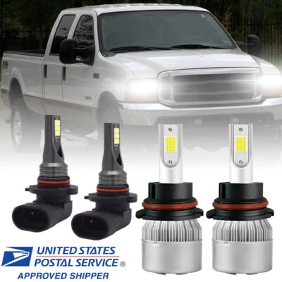 For Ford F 250 F 350 Super Duty 2001-2004 LED Headlights Hi / Lo Beam +Fog Light - Image 1 of 4