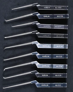 Juego de 9 Curetas Cervicales Karlin Microdiscectomía Codman, Buen Estado Usado - Imagen 1 de 7