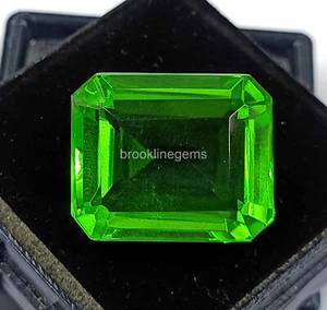 Natural Certified 35-38 Ct Green Tsavorite Garnet Emerald Cut Loose Gemstone 24N - Picture 1 of 6