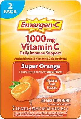 Emergen-C Super Orange Packs Dietary Supplement 2ct each Exp. 2025 - Image 1 of 4