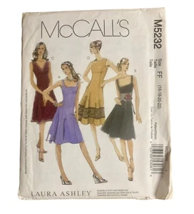 Vestido Laura Ashley McCalls patrón de costura sin mangas Misses 16 18 20 22 SIN CORTAR - Imagen 1 de 3
