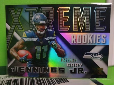 2019 Panini XR Gary Jennings Xtreme Rookies Insert #d 022/149 RC Seahawks - Image 1 of 2