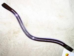 FSS Curve Browband Crystal Bling LILAC LAVENDER VIOLET Light PURPLE Padded SPARK - Picture 1 of 2